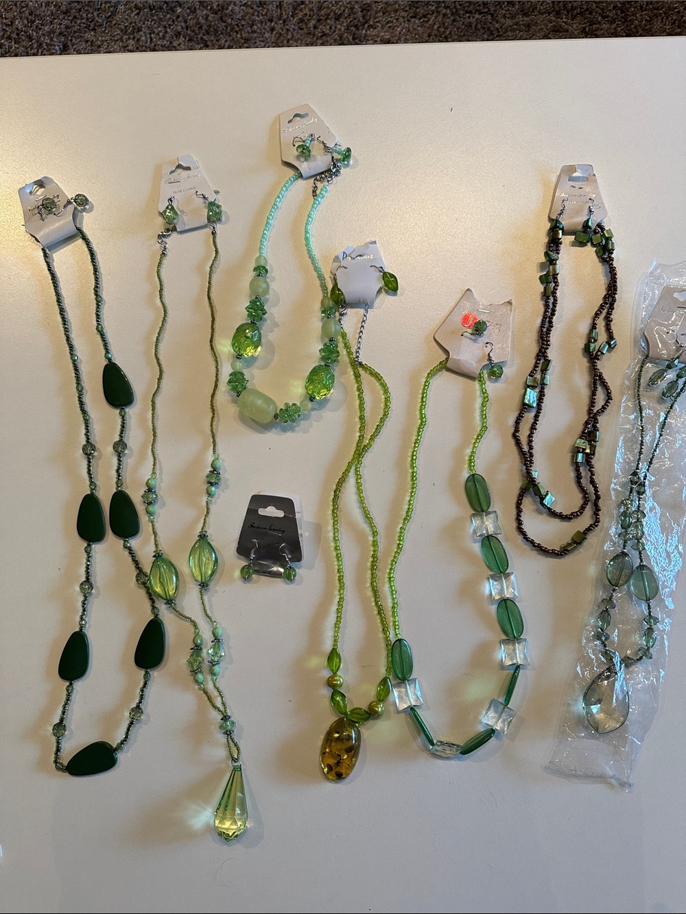 Green Beaded jewelry